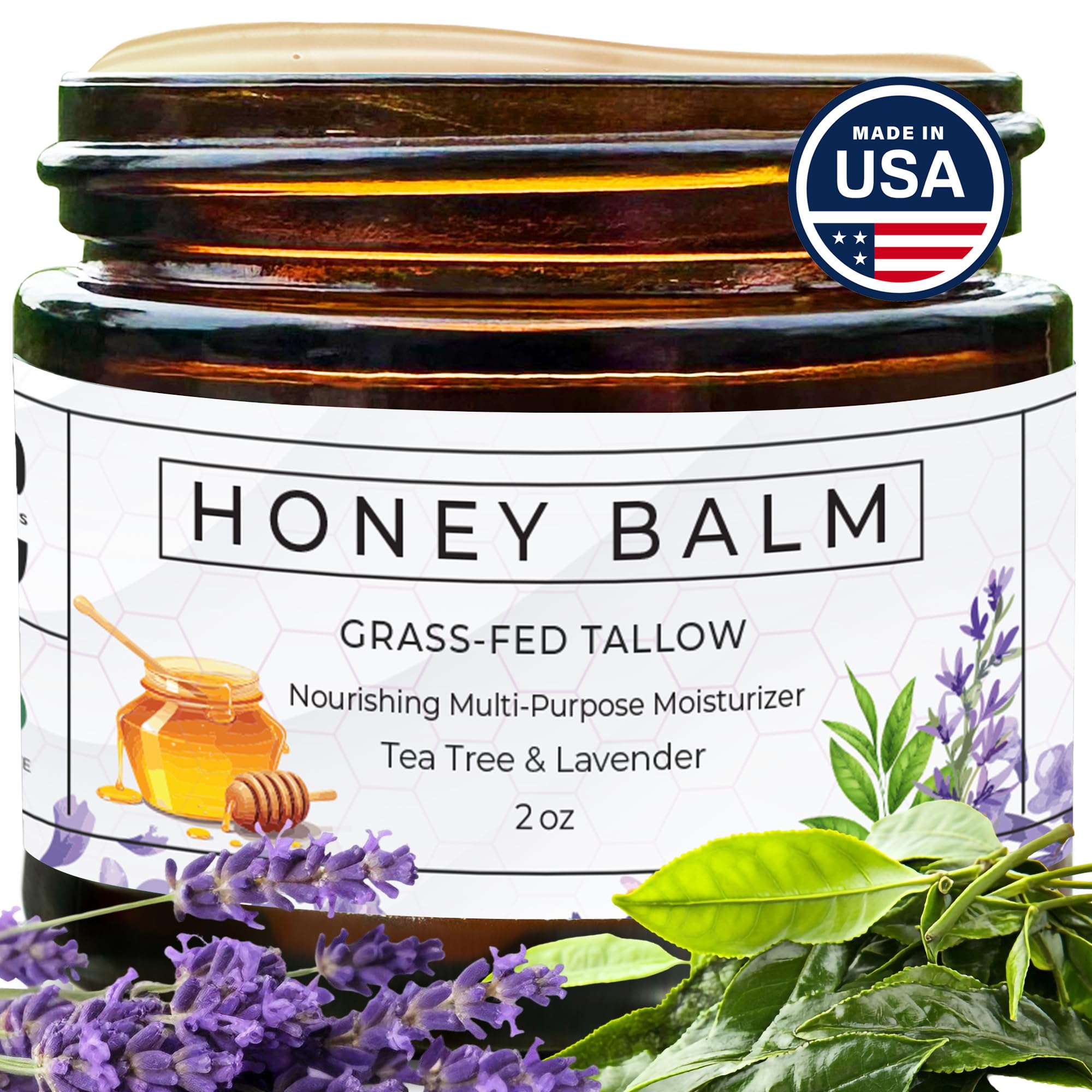 Really Good Blends Tallow Honey Balm jar close-up for deep hydration