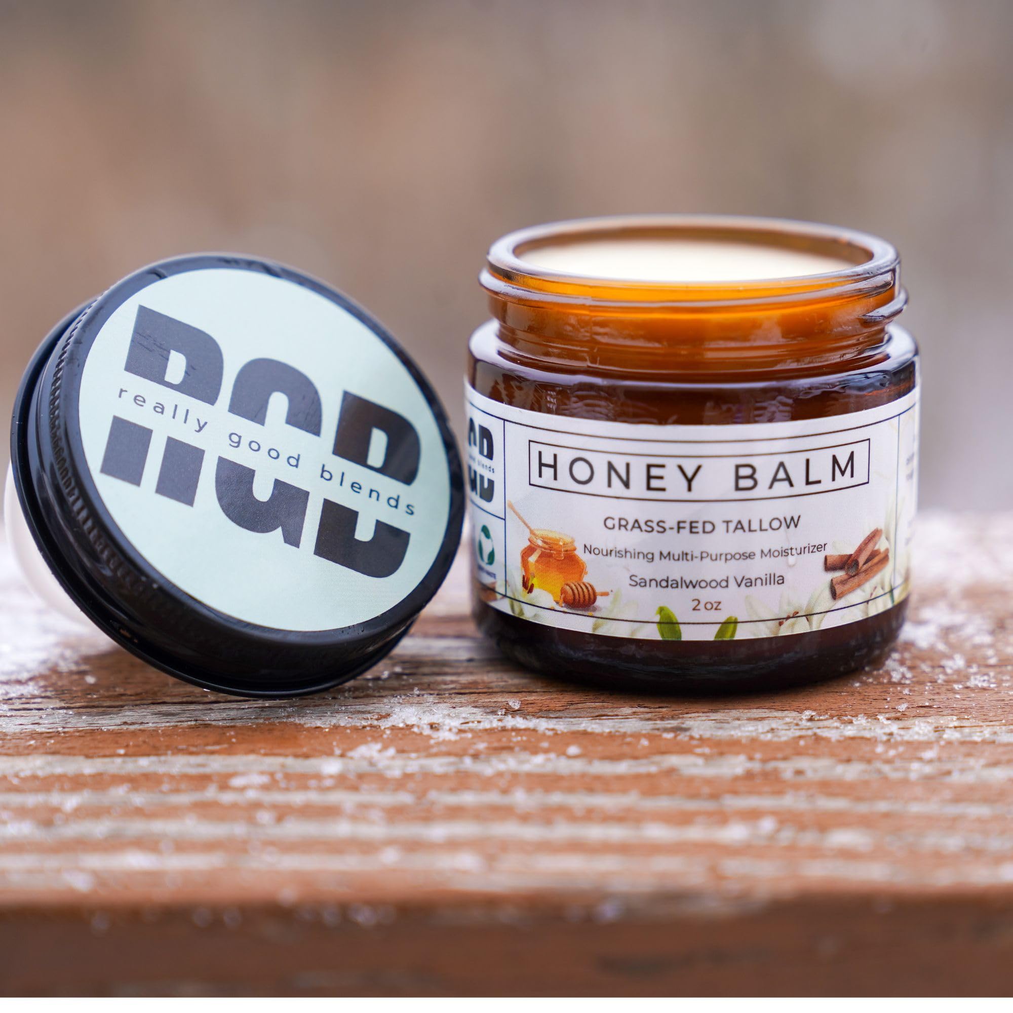 Really Good Blends Tallow Honey Balm made in USA with small-batch care.