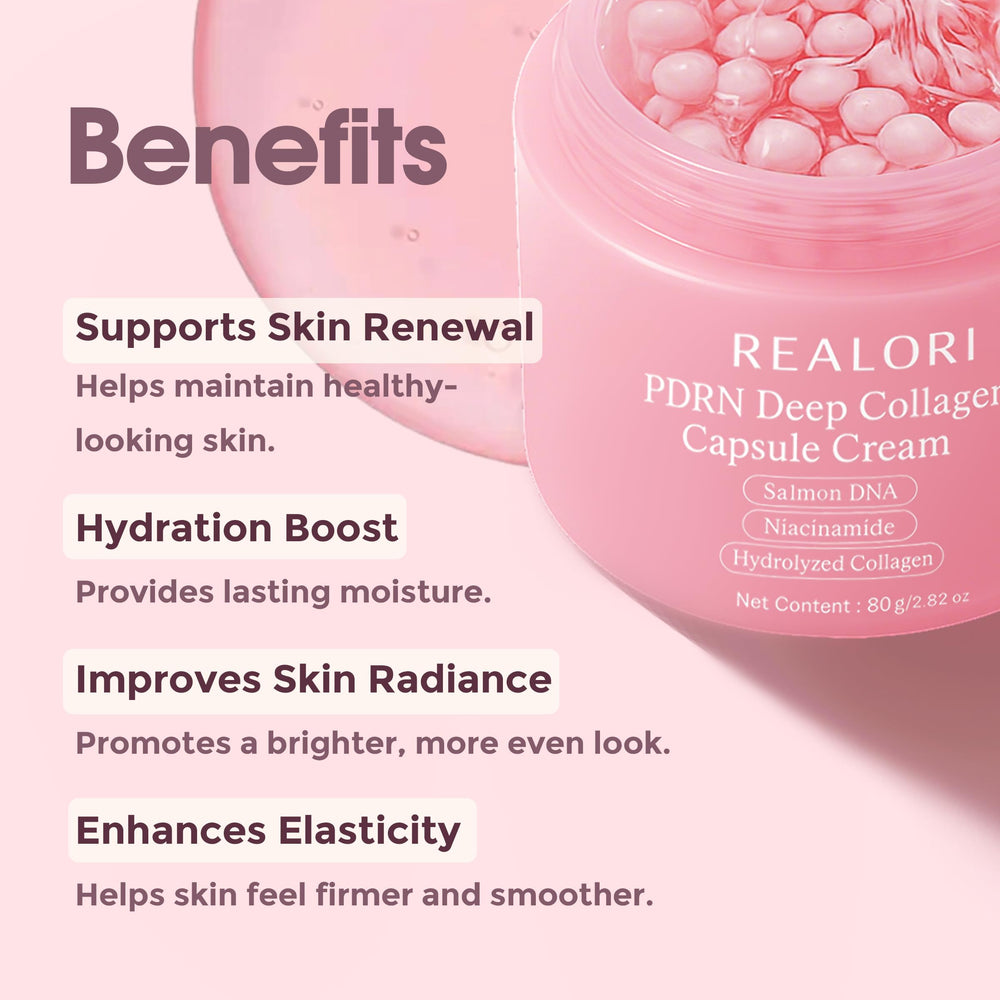 Realori PDRN Capsule Cream jar reveals dual textures for rejuvenating skincare