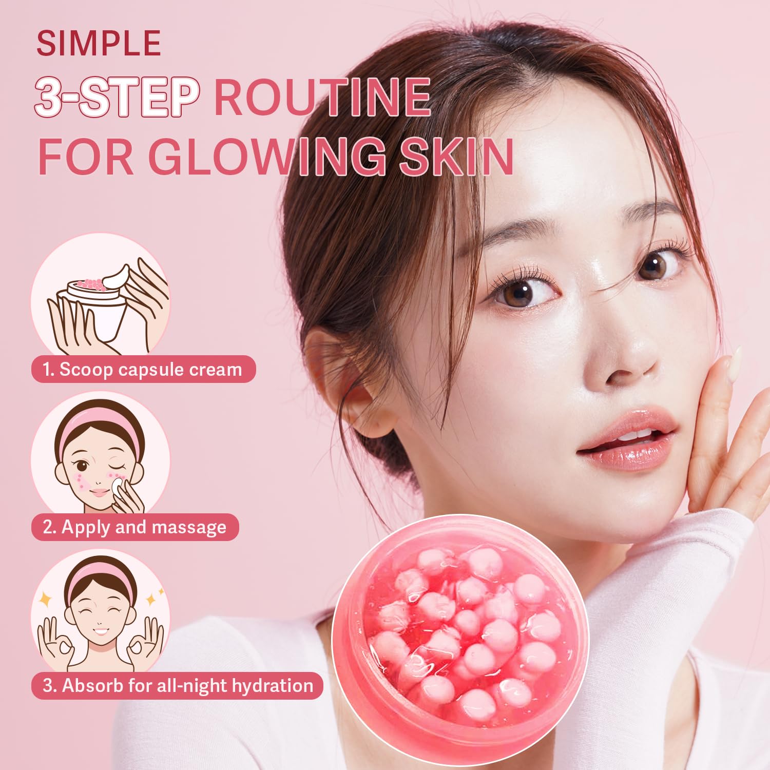 Realori Vitamin C capsule melt on skin demonstrates brightening hydration and antioxidant action