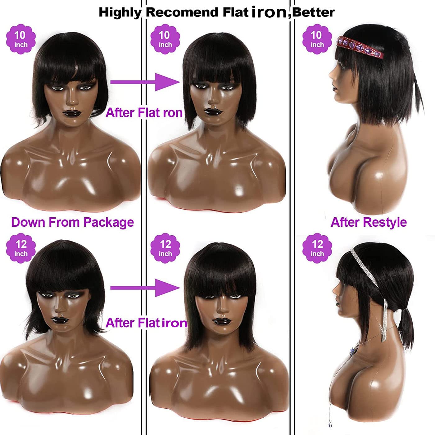Rebasar bangs length adjustment guide—trim to fit your face shape