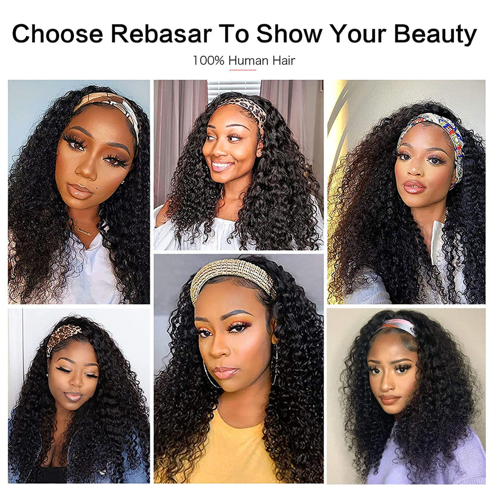 Rebasar wig package includes cap and headband for easy styling