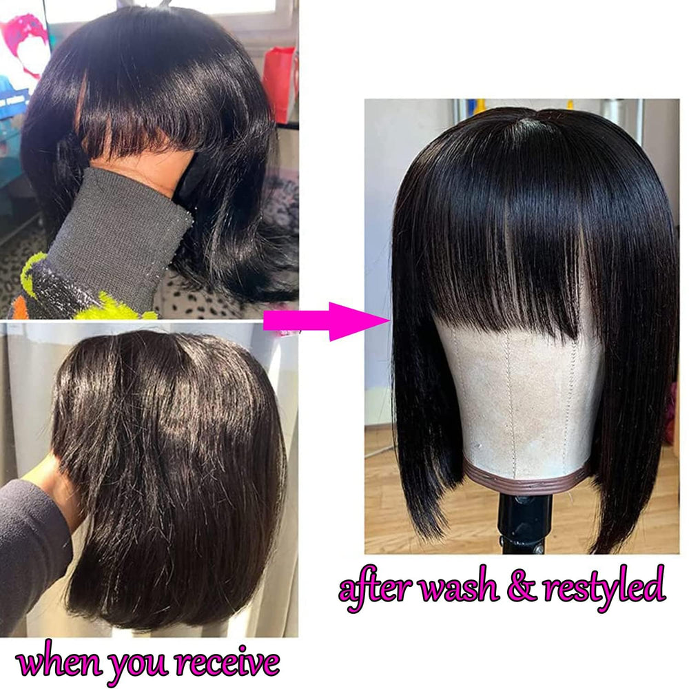 Rebasar natural black color wig—authentic shade for everyday looks