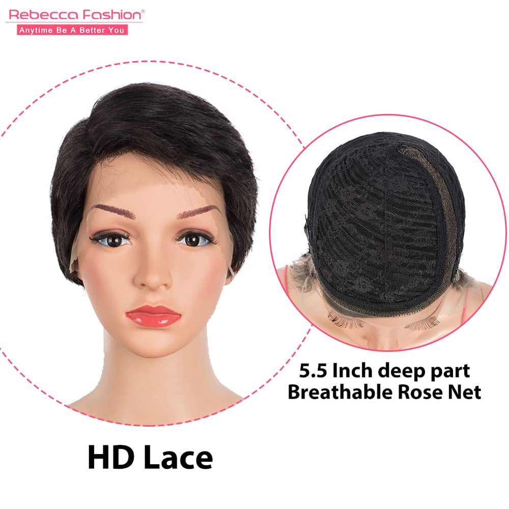 Rebecca Fashion HD lace front close up showing seamless melt and natural hairline