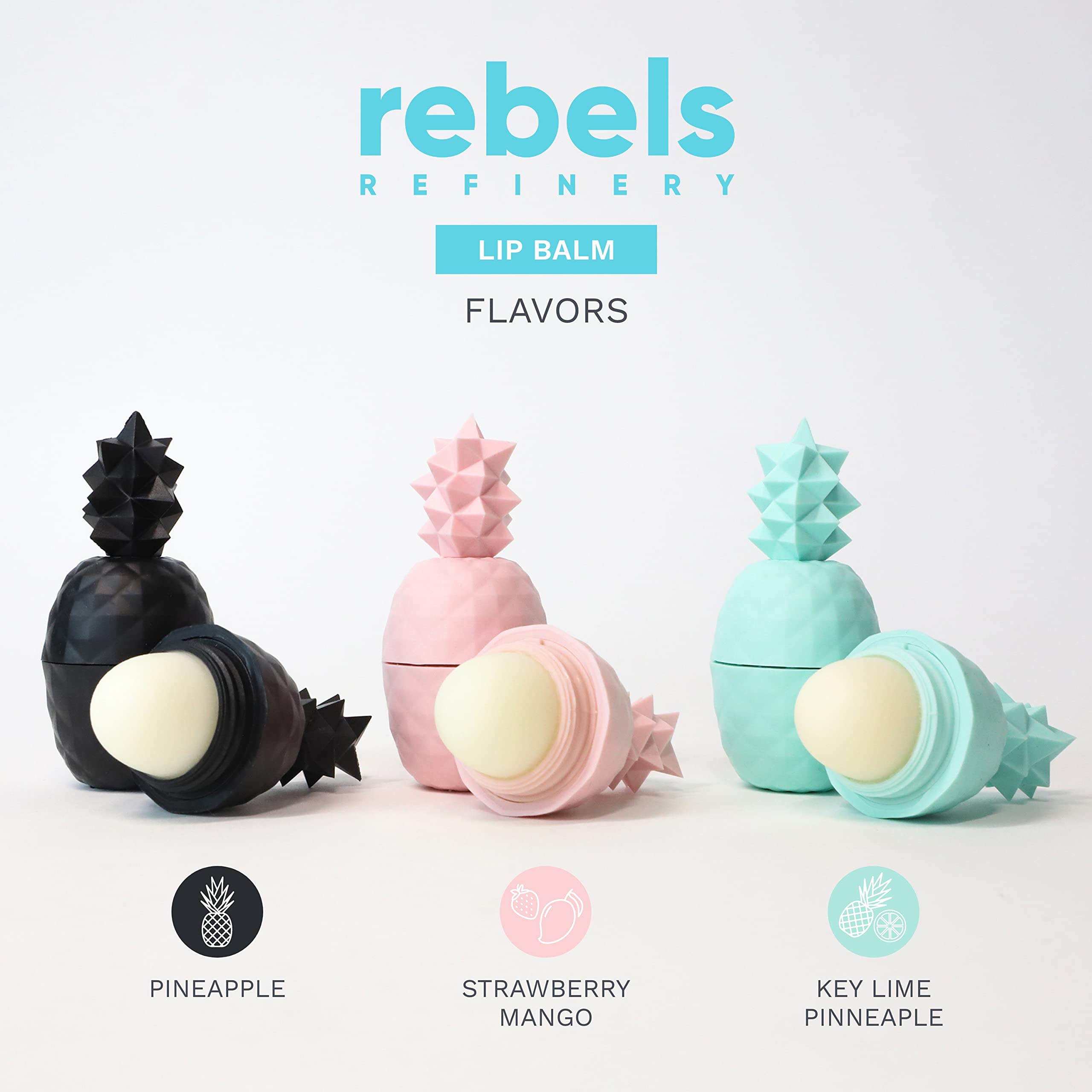 REBELS REFINERY lip balm swatches on skin showing texture and color