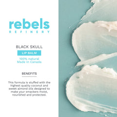 REBELS REFINERY skull lip balm vanilla close-up for a comforting scent and everyday moisture