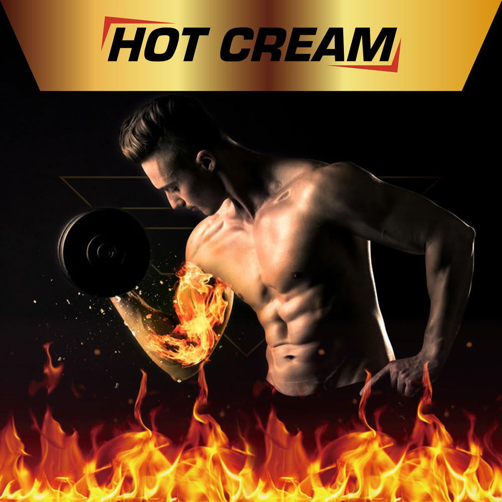 REBODUM Hot Sweat Cream application swirl shows smooth texture for fast absorption