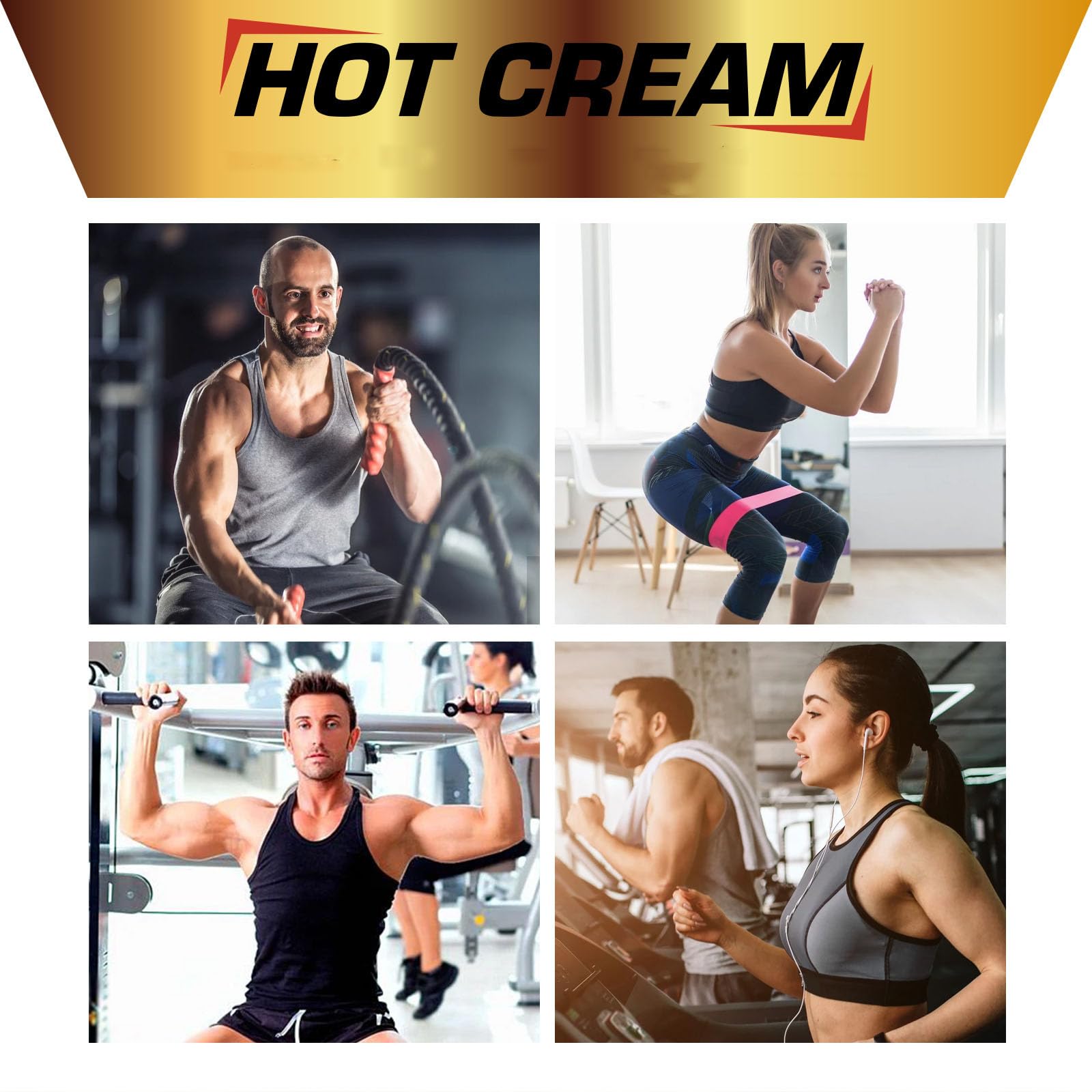 REBODUM Hot Sweat Cream texture closeup reveals light non greasy feel on skin