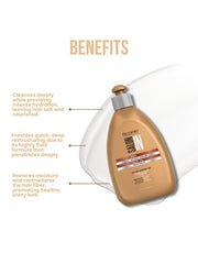 RECAMIER Hydra Repair dry hair closeup shows nourishing shine and softness.