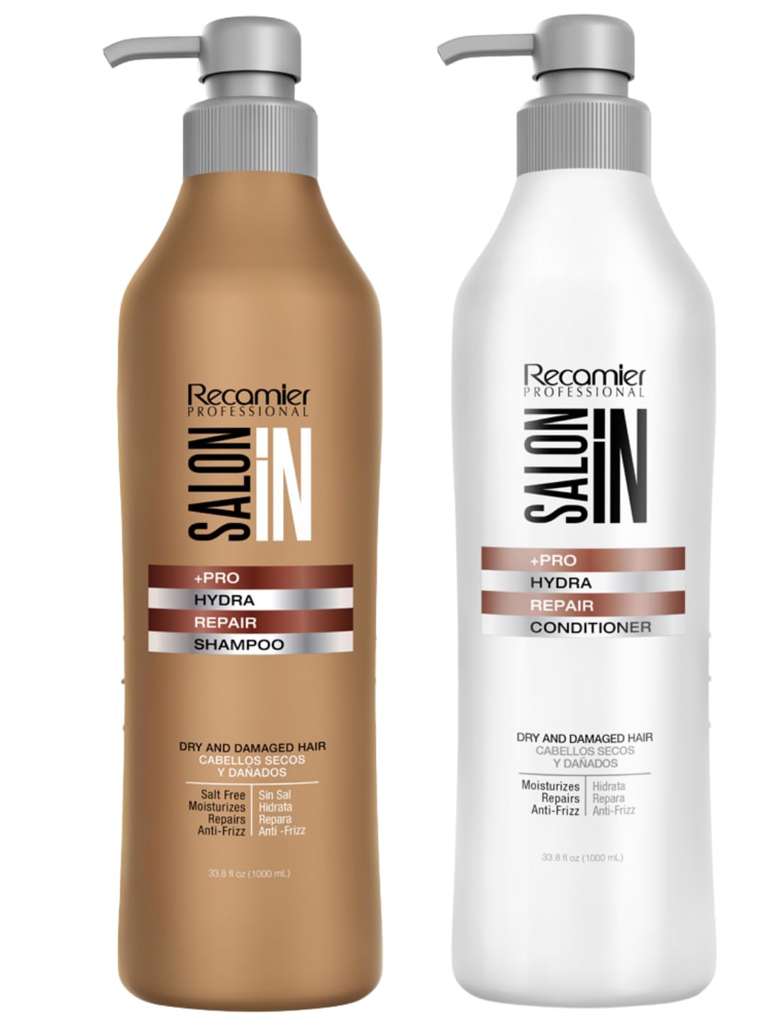 RECAMIER Hydra Repair Shampoo bottle delivers deep hydration for dry hair.
