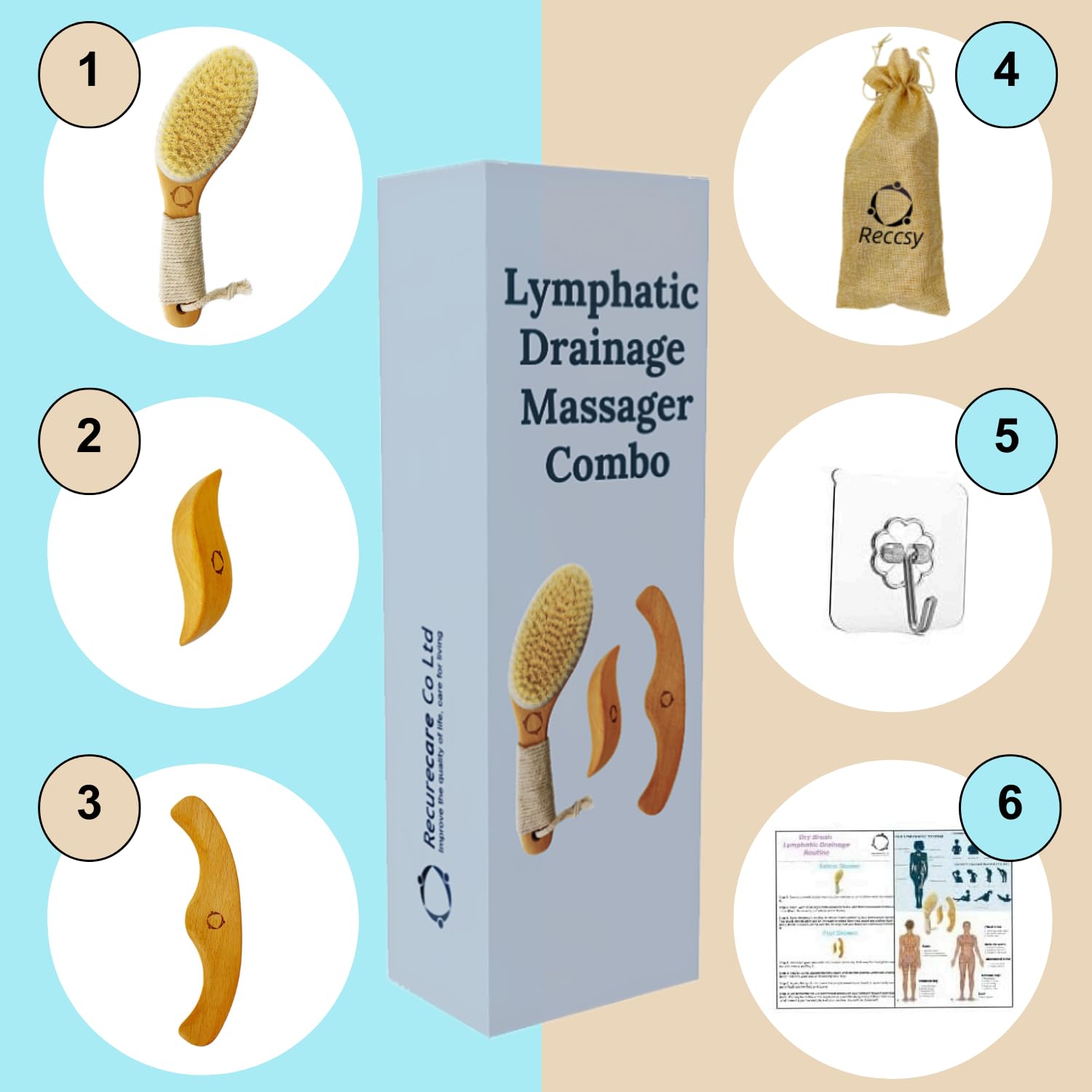 Reccsy dry brush with anti-slip handle for wet bathroom use