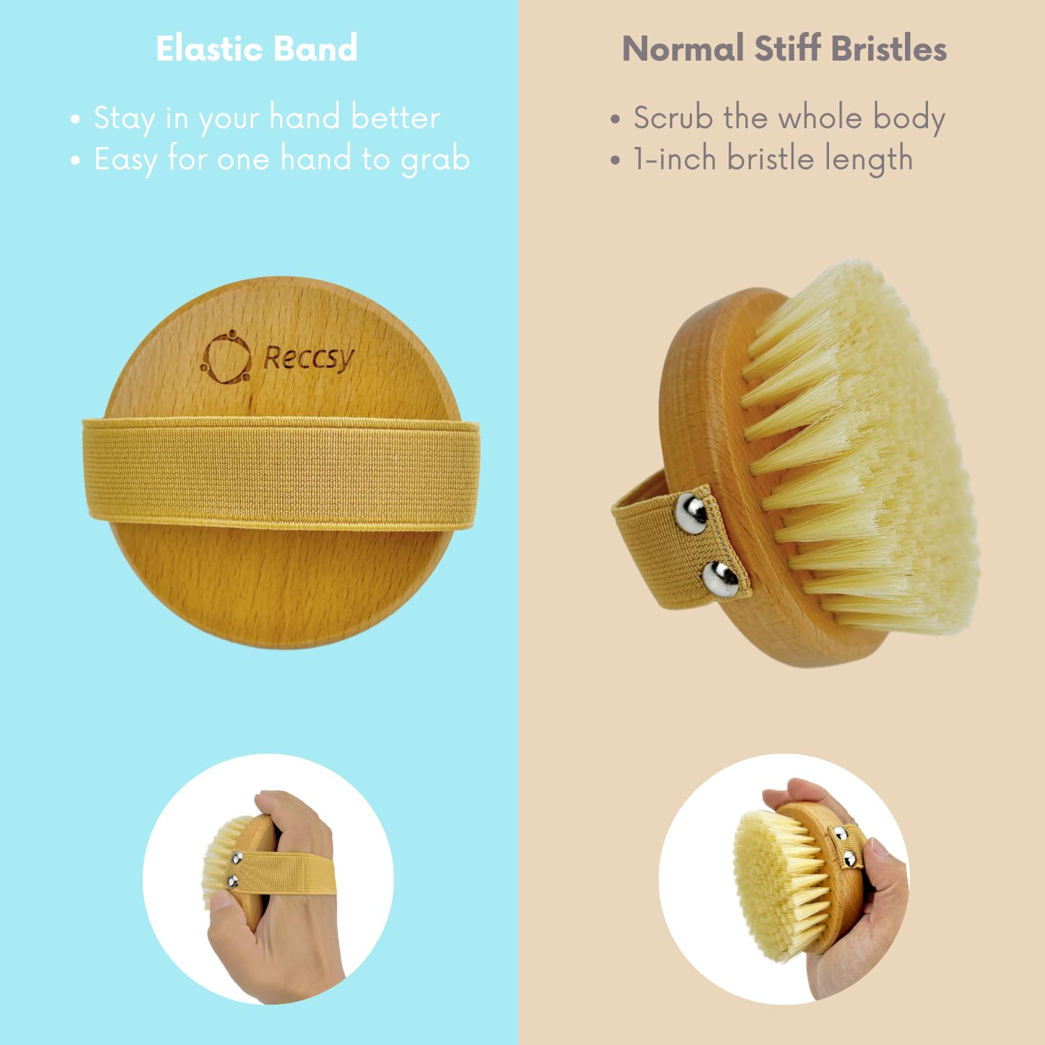 Reccsy face dry brush uses soft horsehair bristles for delicate cleansing.