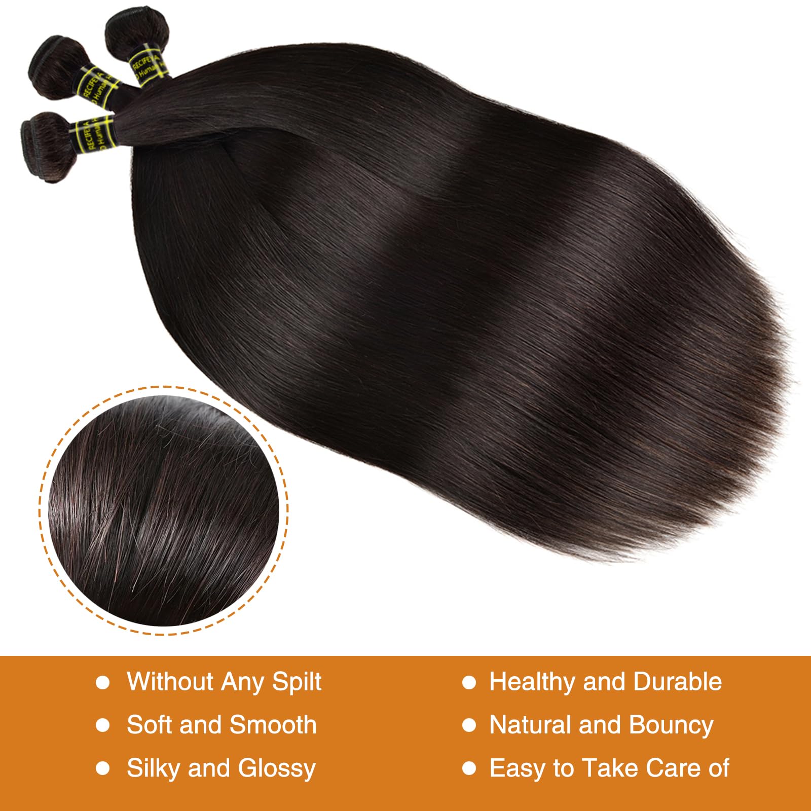 RECIFEYA straight bundles 28in long hair ready for fuller, natural-looking styles