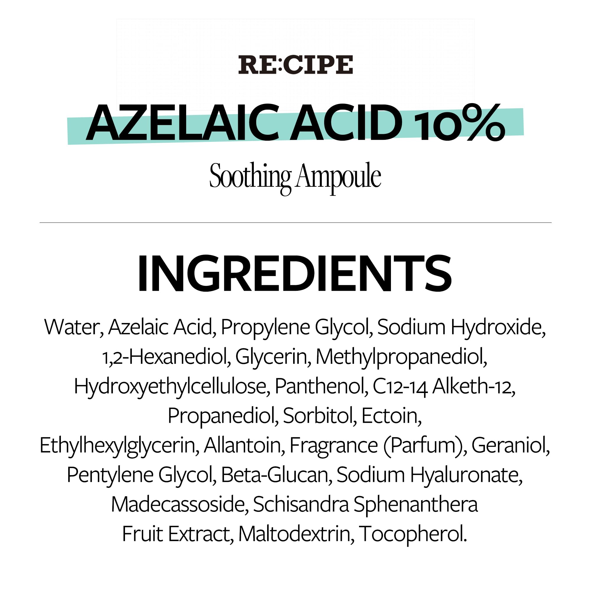 RE:CIPE Azelaic Acid 10 day-night routine image suggests consistent soothing benefits