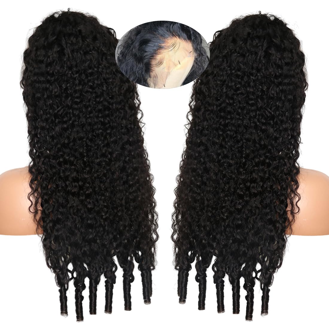 Recomtic lace front wig close-up highlighting HD transparent lace for seamless blend.