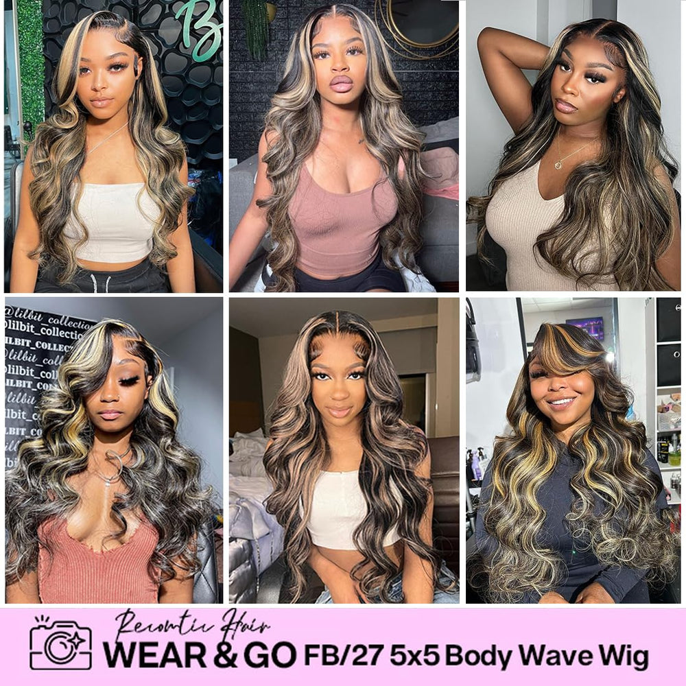 Recomtic unprocessed Brazilian virgin hair texture sample shows silky, tangle-free body waves