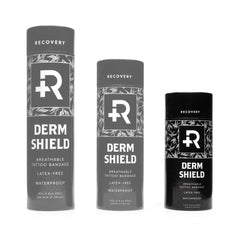 Recovery Aftercare Derm Shield tattoo bandage waterproof protection showing moisture barrier