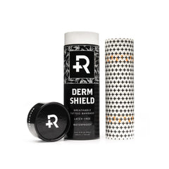 Recovery Derm Shield packaging shows latex-free tattoo protection for sensitive skin.