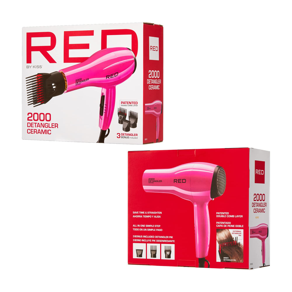 RED by KISS 2000 ceramic dryer tourmaline technology highlighting ion benefits