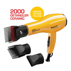 Red by Kiss 2000 ceramic dryer with detangler piks promotes smoother detangling during styling sessions.