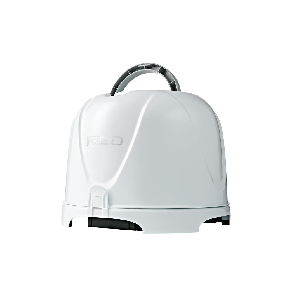 Red by Kiss 3000 height-adjustment hood enhances comfort during extended blowouts.