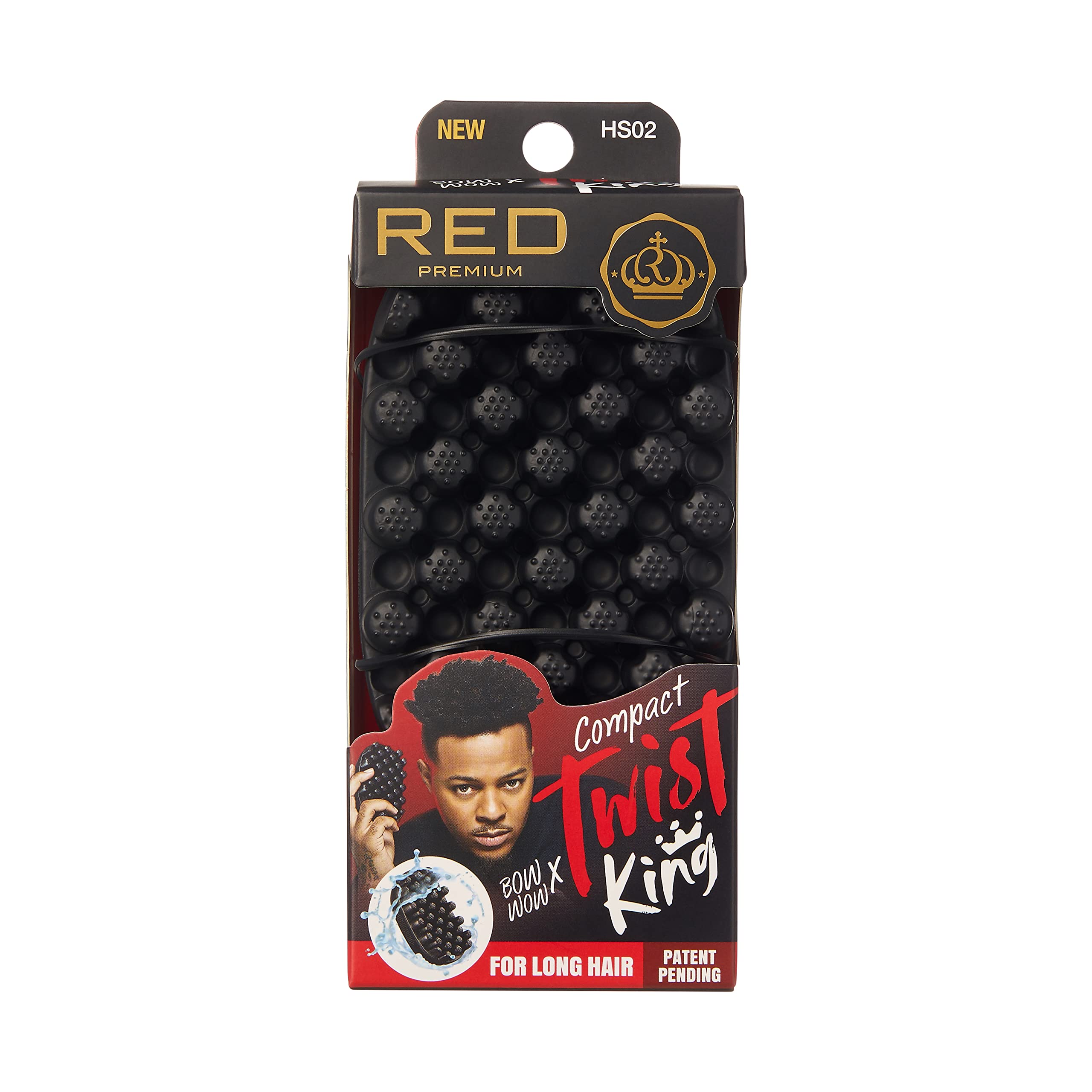 Red by Kiss Bow Wow X Twist King Mini washable design closeup for hygienic styling