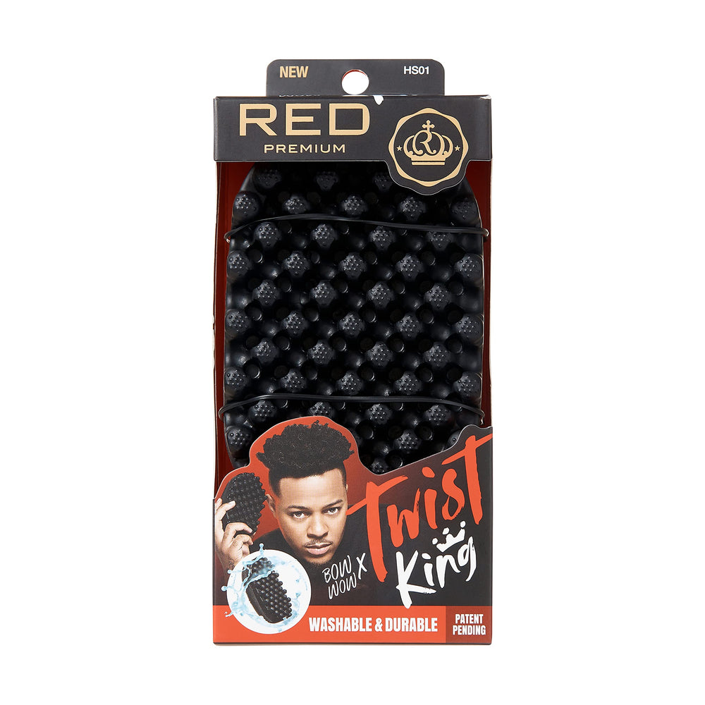 Red by Kiss BowWow Twist King close-up shows ergonomic grip for easy, precise styling.
