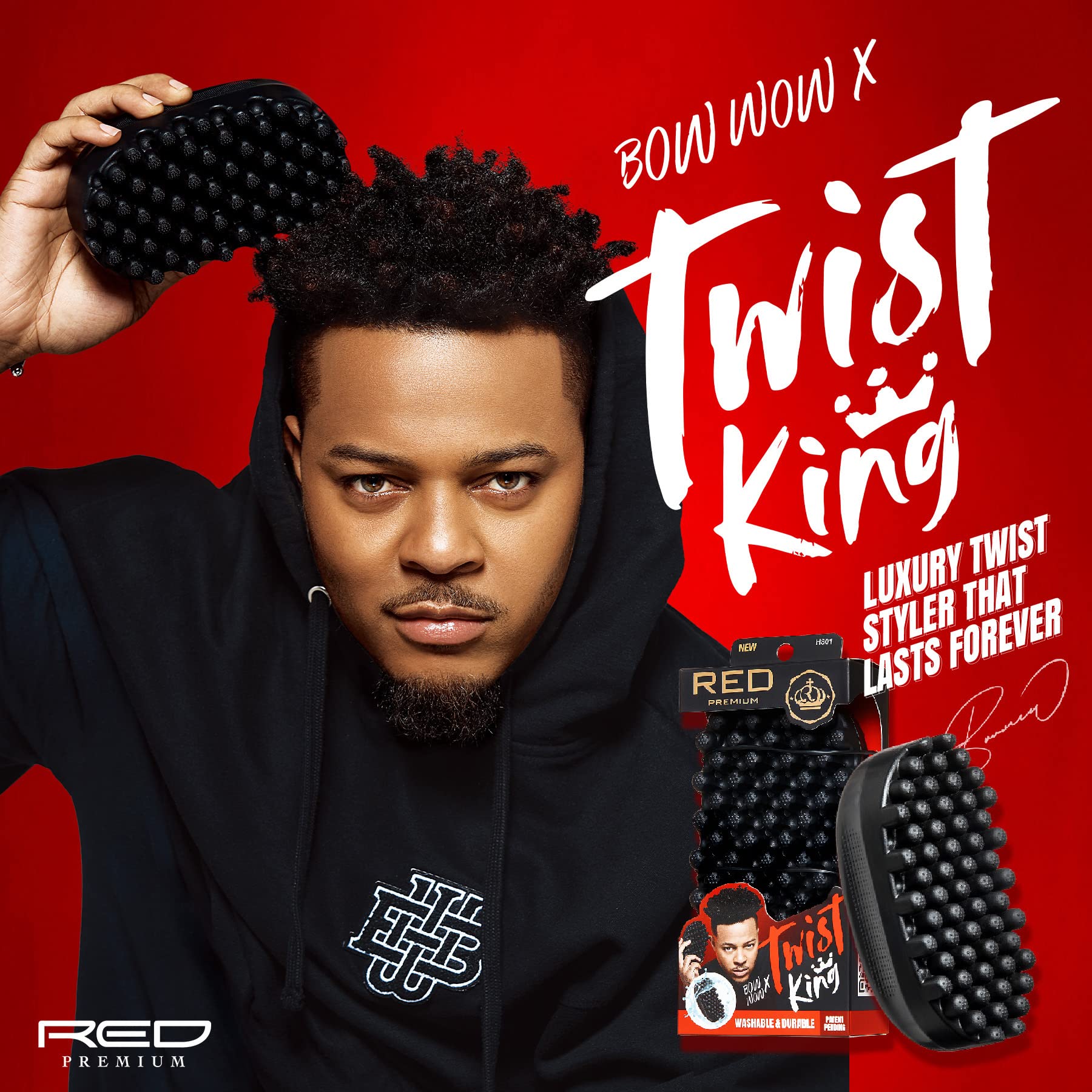 Red by Kiss BowWow Twist King washable materials ensure hygiene between uses.