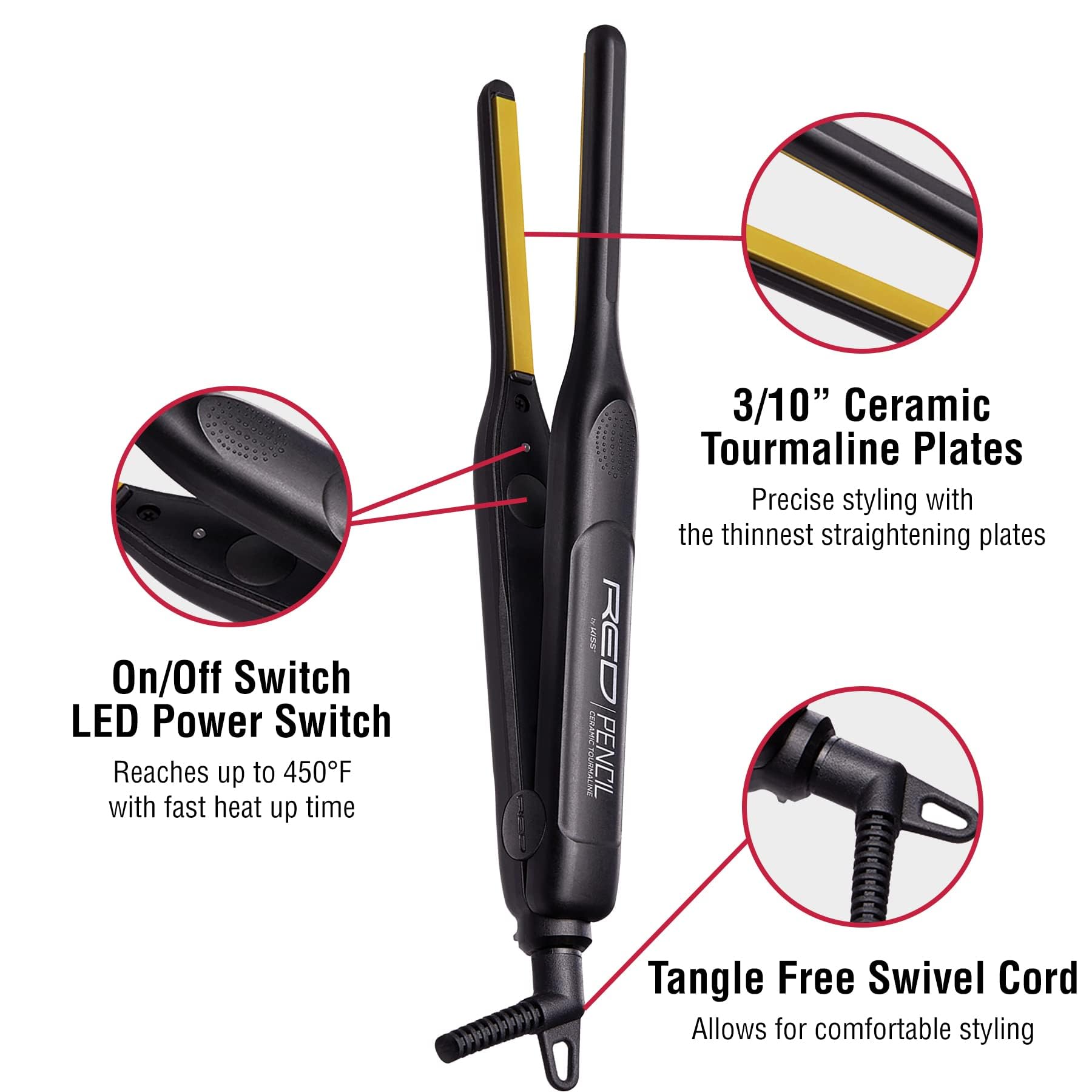 red by kiss curling iron 01-4 inch close up defines curls