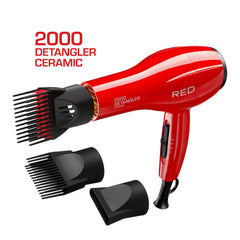 Red by Kiss Detangler Dryer Plus double-layer pik for smoother detangling.