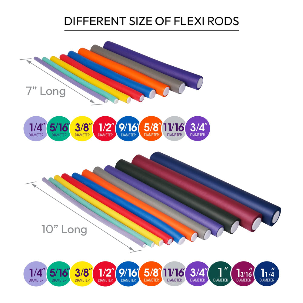 Red by Kiss Flexi Rods all-hair-types showcasing versatile curl options