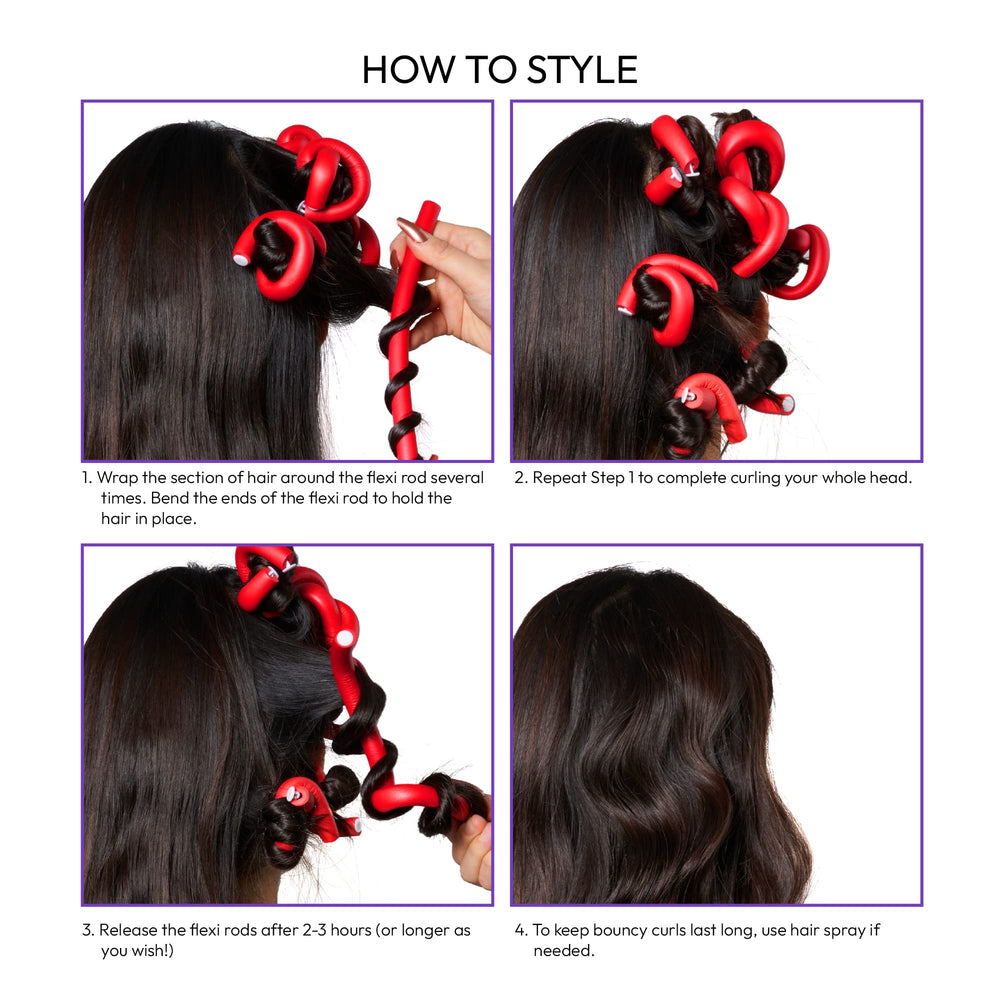 Red by Kiss Flexi Rods heatless-styling for gentle, heat-free curls