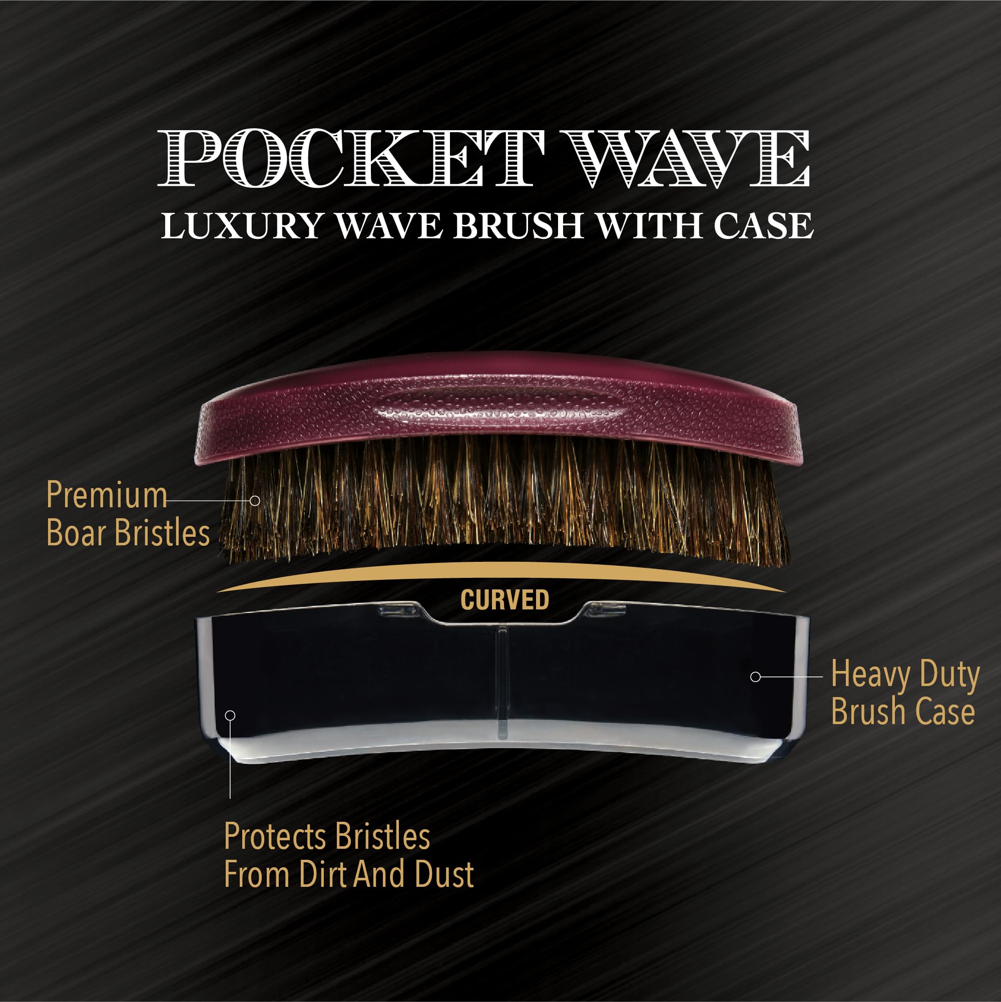 Red by Kiss Pocket Wave Bow Wow brush bristle closeup shows soft density for scalp comfort