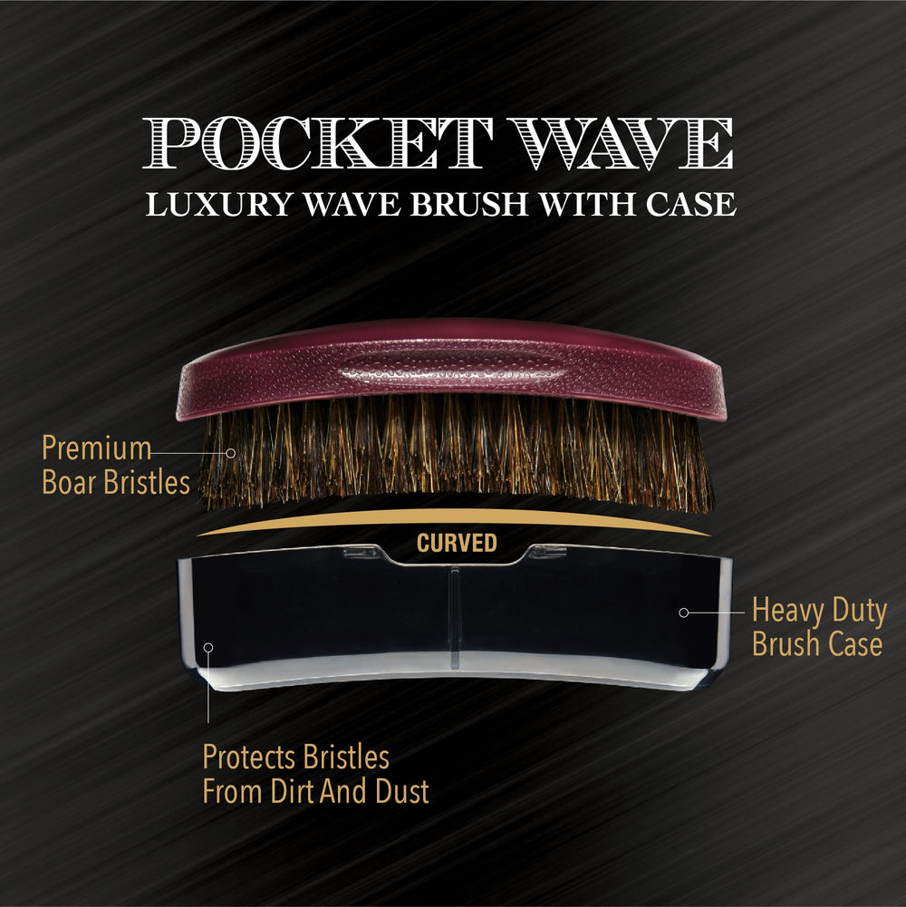 Red by Kiss Pocket Wave Bow Wow brush bristle closeup shows soft density for scalp comfort