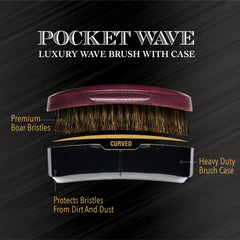 Red by Kiss Pocket Wave Bow Wow brush bristle closeup shows soft density for scalp comfort