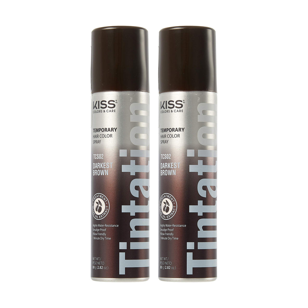 Red by Kiss Tintation dark brown bottle shows instant gray coverage for natural blending