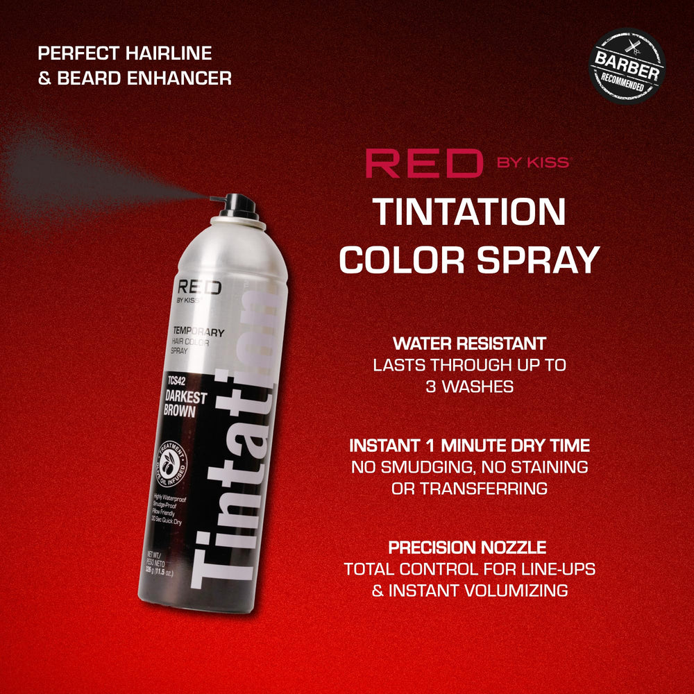 Red by Kiss Tintation darkest brown shade matches natural hair for seamless blend.