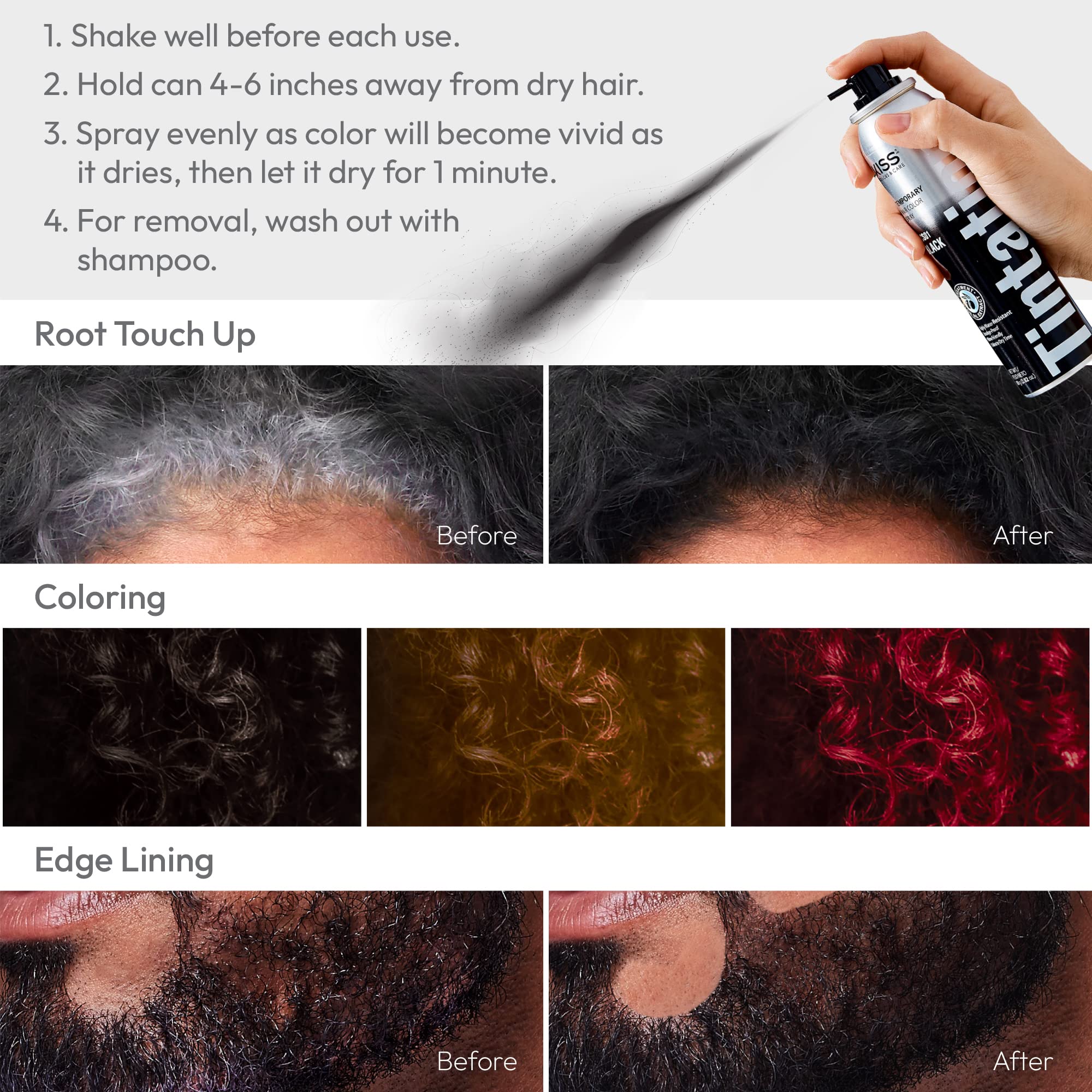 Red by Kiss Tintation easy wash-out solution without mess