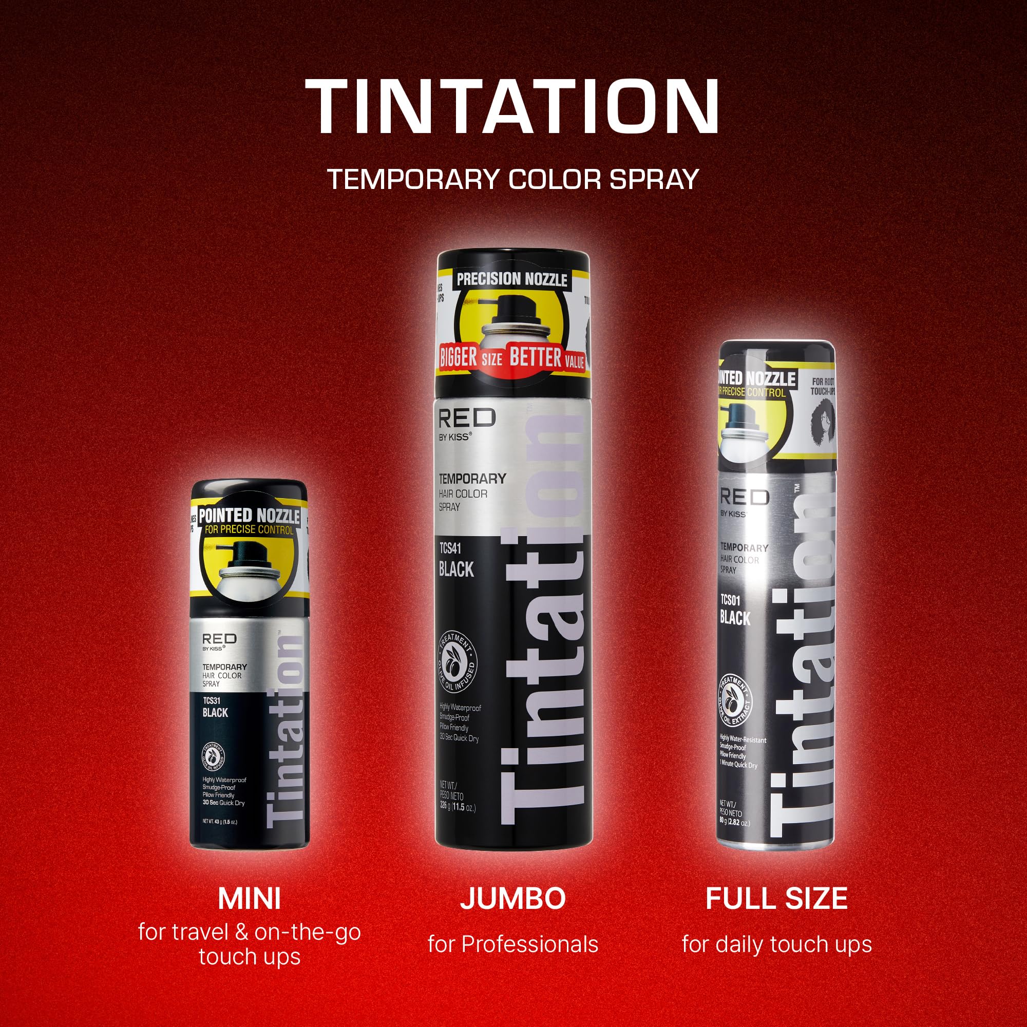 RED by Kiss Tintation hairline-touch-up enables precise, mess-free application for professional-looking results.