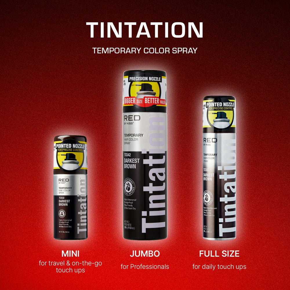 RED by Kiss Tintation olive oil-enriched formula nourishes hair while covering gray.