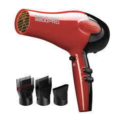 Red by Kiss Tourmaline Ceramic 2200 PRO dryer front view for frizz-free styling