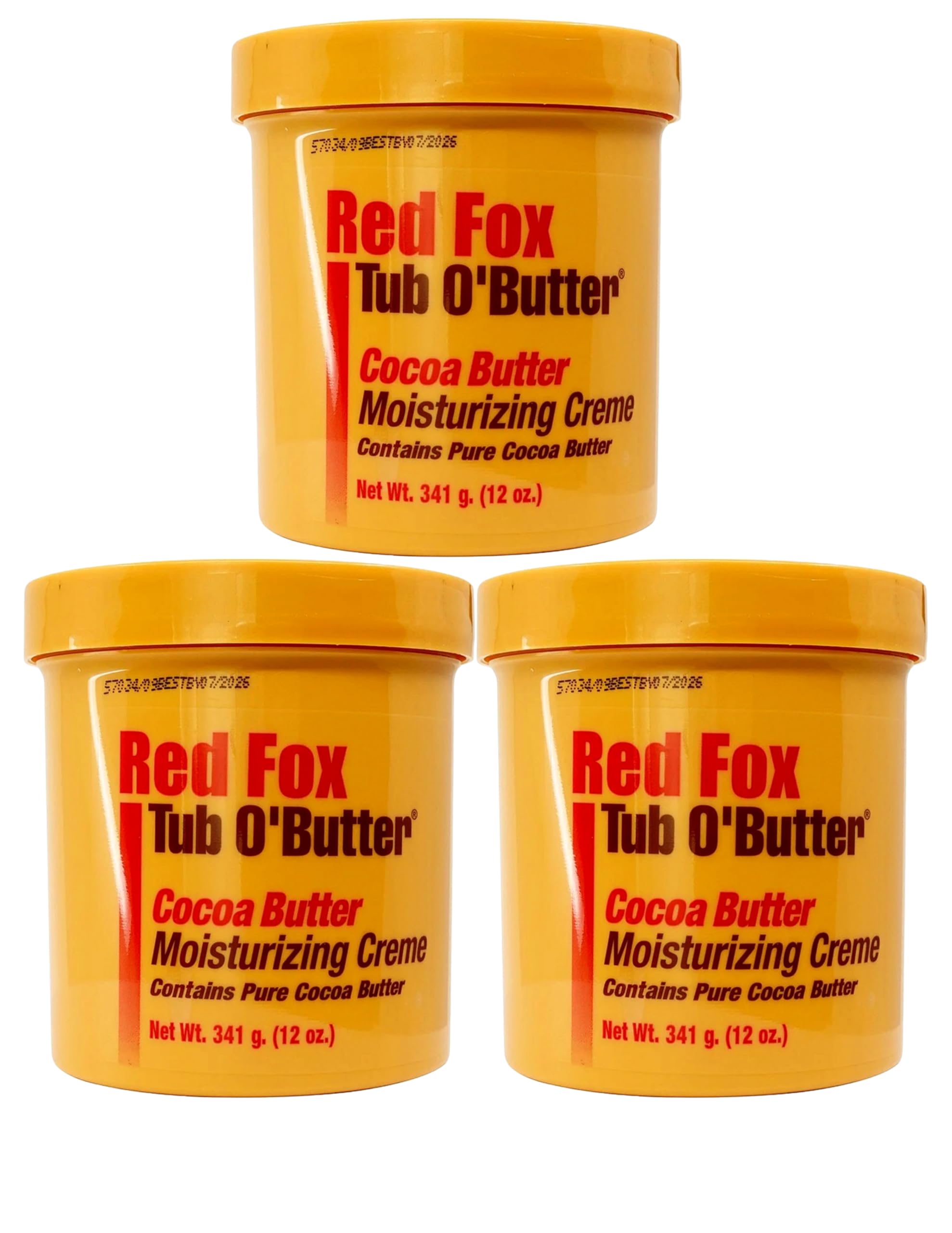 Red Fox Tub O'Butter Cocoa Butter Creme jar closeup highlighting cocoa butter texture for dry skin