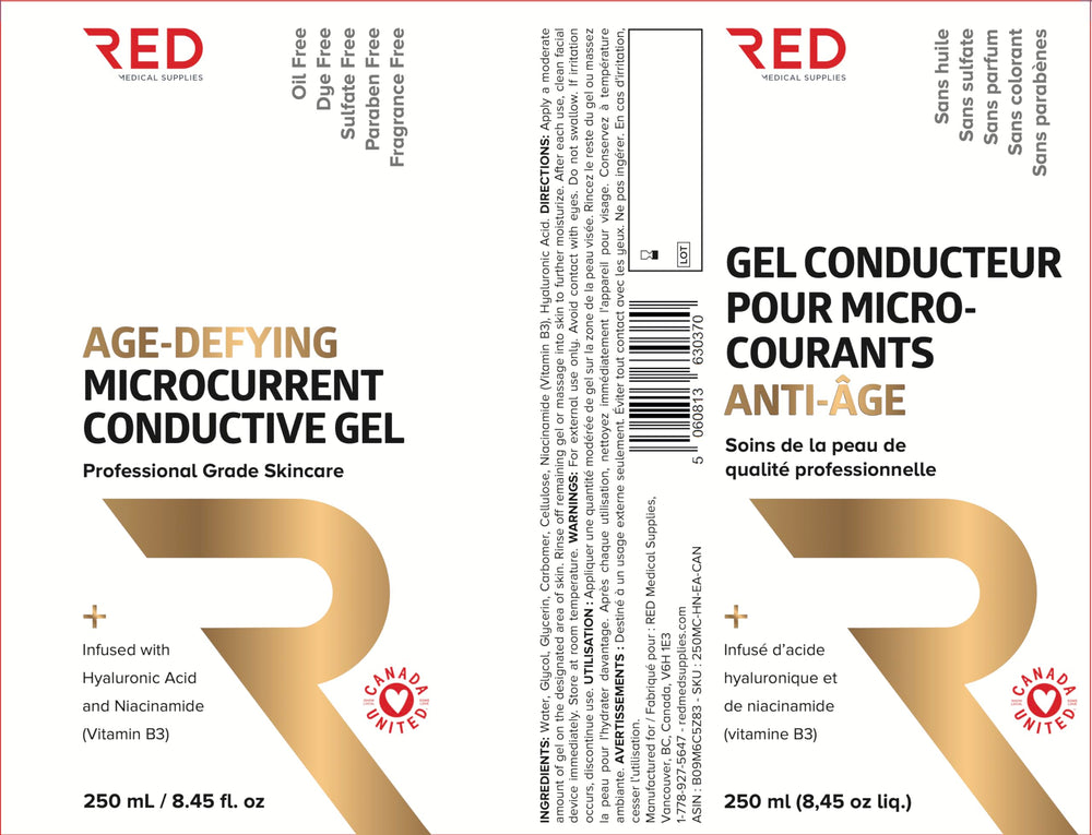 Red Medical Supplies hyaluronic acid swatch on gel boosts hydration for plump-looking skin
