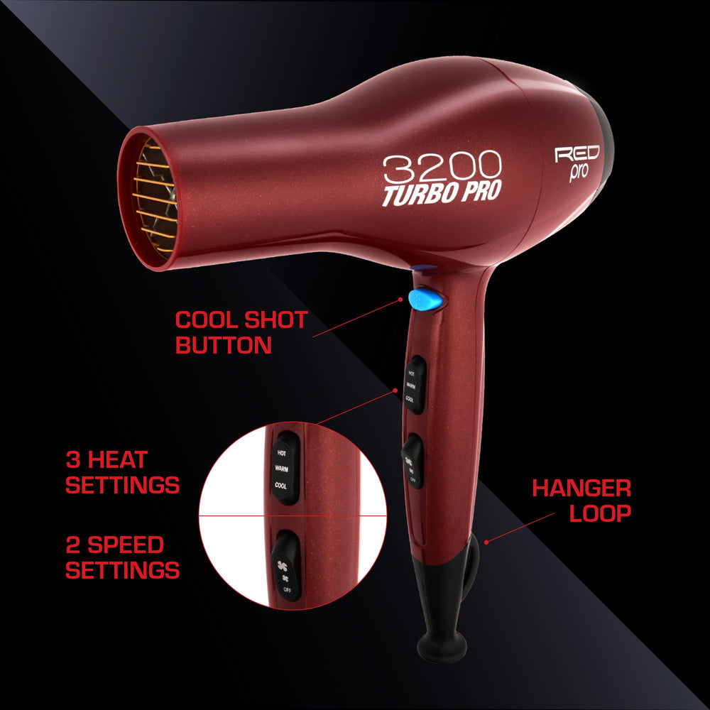 Red Pro 3200 detangler pik double-layered in use for fast detangling.