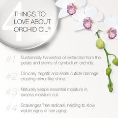 Redavid Orchid Oil Dual Therapy shine application shows moisture and gloss.