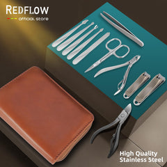 RedFlow stainless steel nail clippers close-up shows precise cutting and rust-resistance.