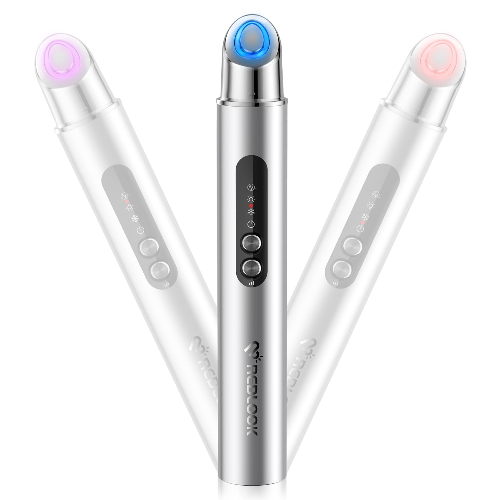 REDLOOK Depuffing Wand heat mode for gentle warming and serum absorption.