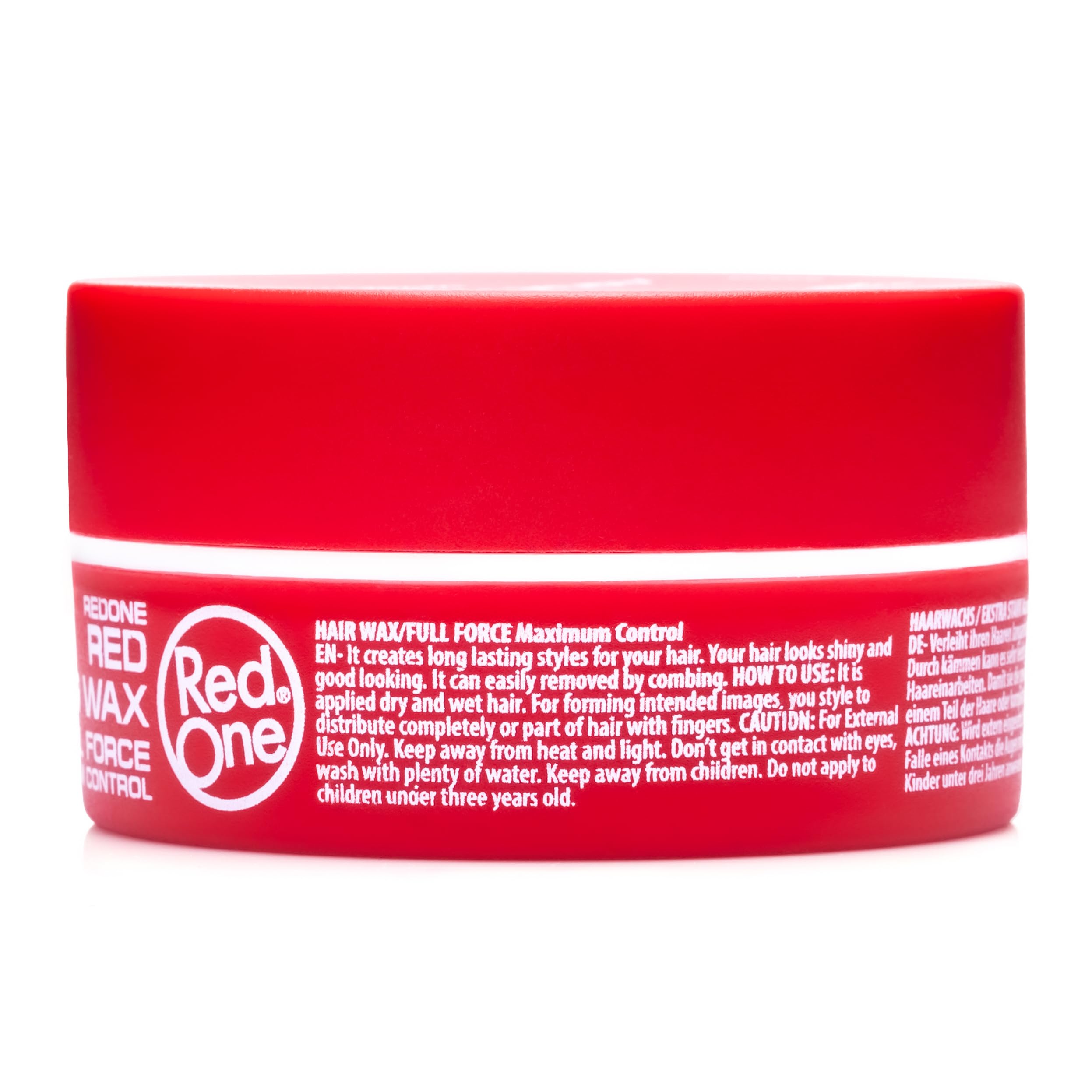 Redone Hair Wax Red easy washout closeup highlighting non-greasy finish.