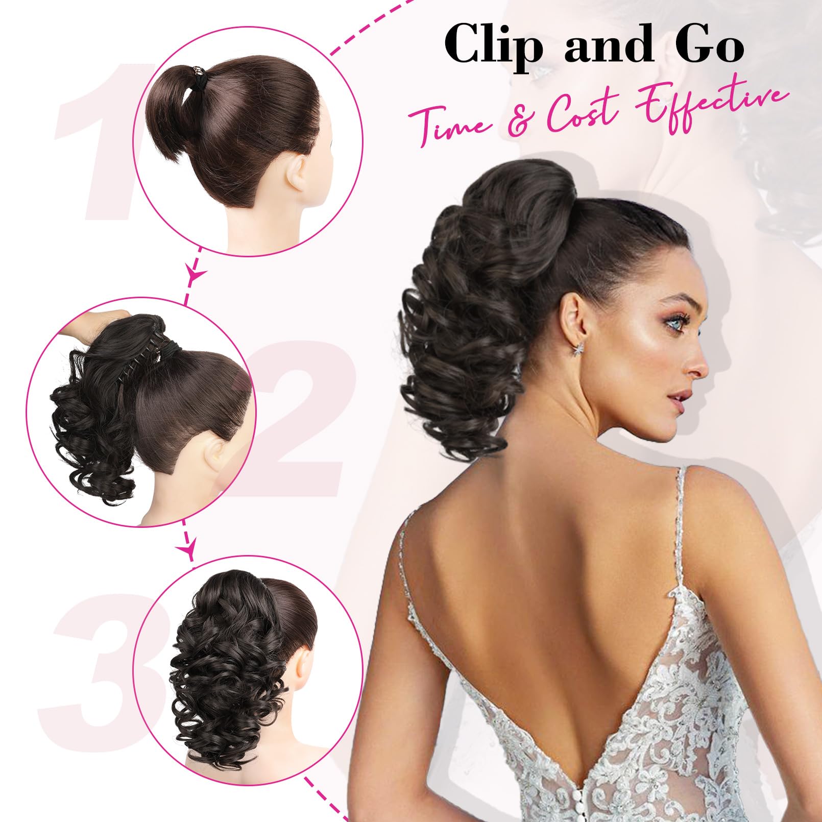 REECHO beginner-friendly ponytail for quick transformations at gym, work, or events.
