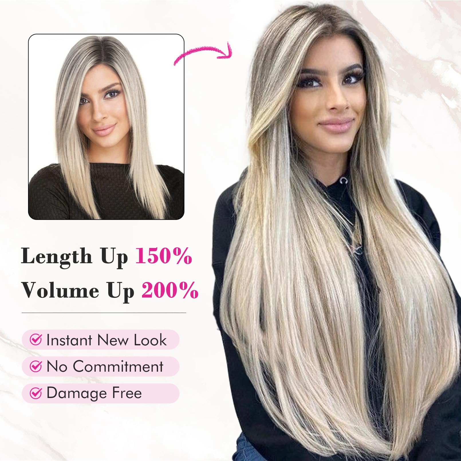 REECHO heat-resistant fiber extensions designed for safe heat styling.